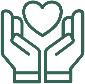 Two hands holding heart