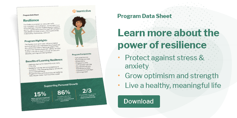 Learn more about the Resilience programs - download a data sheet.